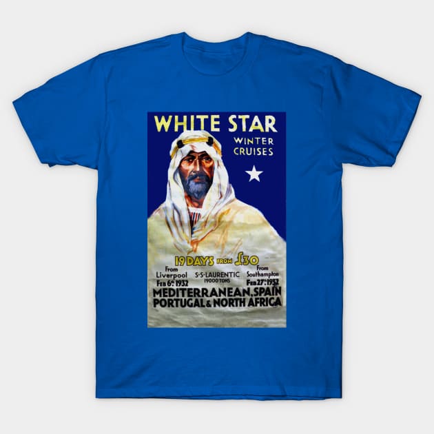 White Star Line 1930 Cruises T-Shirt by Gilded Age